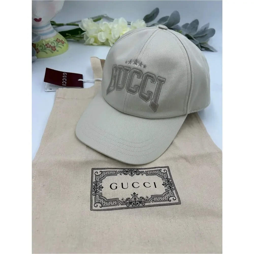 Unisex, Gucci, cotton embroidered logo baseball cap size medium adjustable